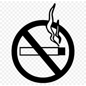 Наклейка Не курить! Круглый черно-белый перечеркнутый знак сигареты